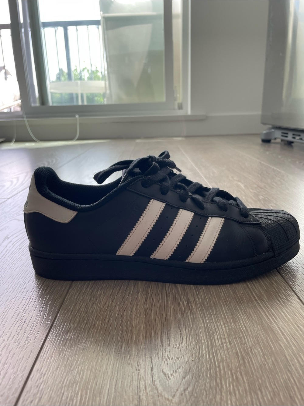 adidas Black Sneakers with White Three Stripes